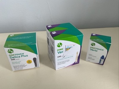 200 OneTouch VERIO TEST STRIPS exp 06/2027 & 100 Lancets & 1 Control Solution