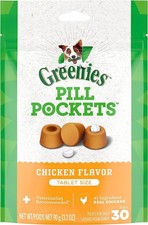 Greenies Pill Pockets for Dogs Chicken Flavor 30 Count Low Calorie Treats