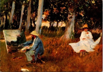 Claude Monet Painting at the Edge of a Wood Art Continental Postcard A845