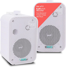 - Indoor / Outdoor Waterproof Speaker System - 5.25 Inch Pair of Weatherproof Wa