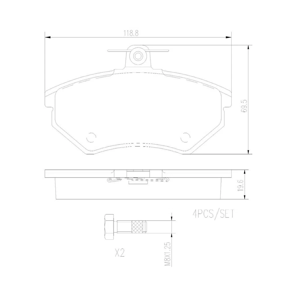 Juego de pastillas de freno Brembo delanteras NAO cerámica para Audi 80 90 Quattro VW Corrado Passat Foto 4 de 4