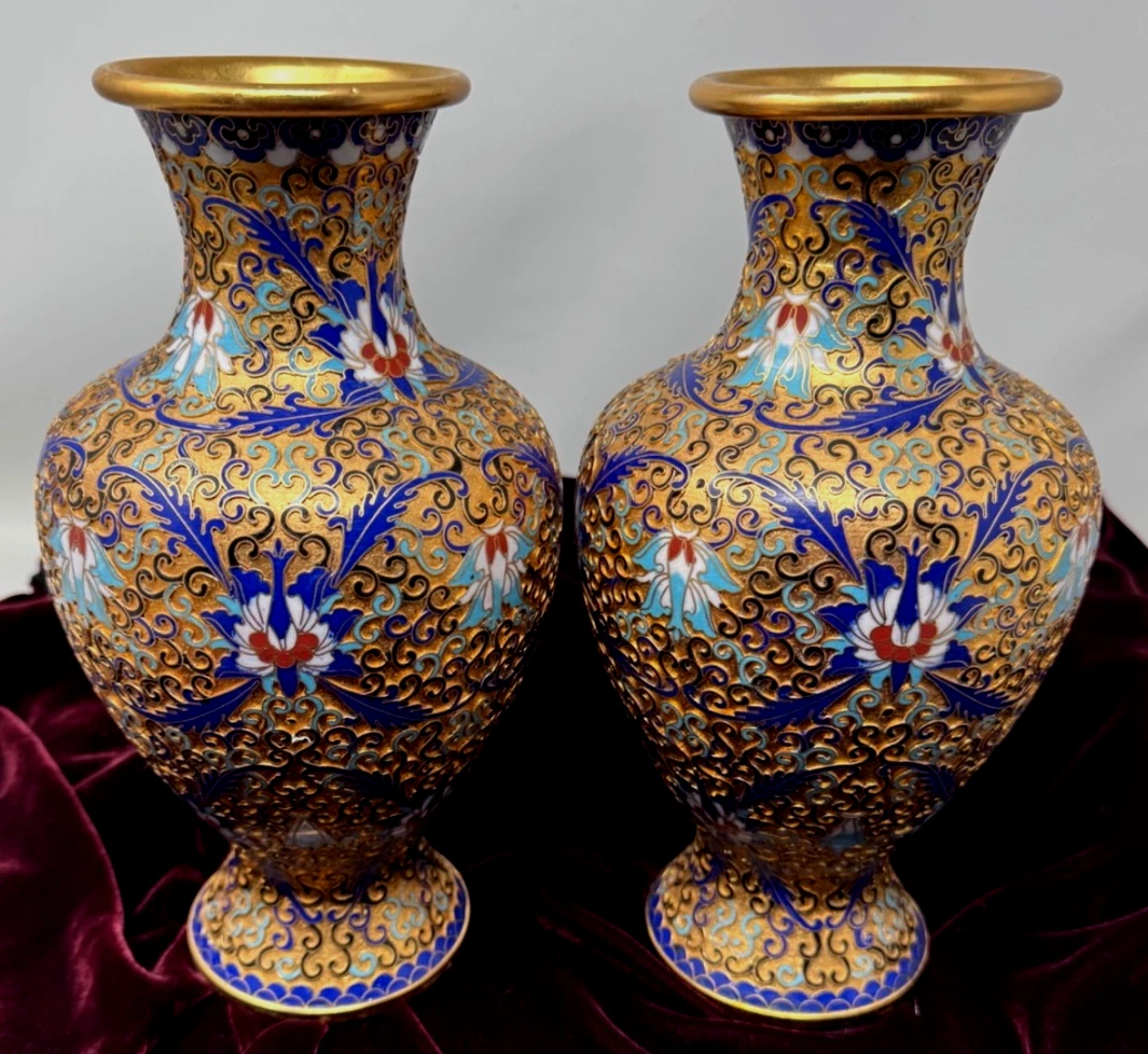 中国景泰蓝印第安纳中国古董花瓶| eBay