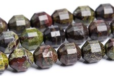 Natural Dragon Blood Jasper Faceted Bicone Barrel Drum AAA Loose Beads10x9MM