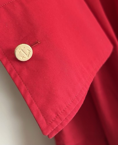 Max Mara Women's Red Lollo Cotton A-Line Dress Collared 3/4 Sleeve | Size 10 US - Picture 10 of 12