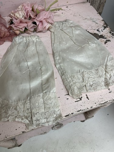 Antikes Kleid Ärmel Rüschen Spitzenbesatz #C