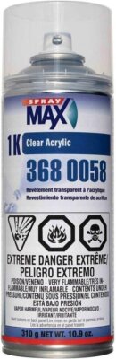 SprayMax 3680058 1K Acrylic Clearcoat  10.9 Oz. Aerosol
