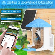Smart Bird Feeder with Camera 1080P HD 2K Auto Capture Bird Videos  Solar WiFi
