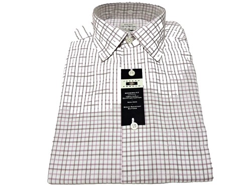 joseph abboud cotton elite dress shirt Joseph Abboud collection cotton elite Men dress shirt pink/White Striped  Sz16-34