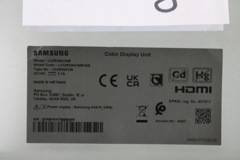 Mainboard-SAMSUNG U32R594CWR 32 Zoll 81,3 cm 3840 x 2160 Pixel 4K Ultra HD - Bild 2 von 4