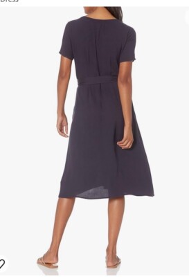 Amazon Essentials XS Navy Dress Tie Short Sleeve V Neck Front Button Up Midi | eBay Amazon Essentials XS Navy Dress Tie Short Sleeve V Neck Front Button Up Midi | eBay