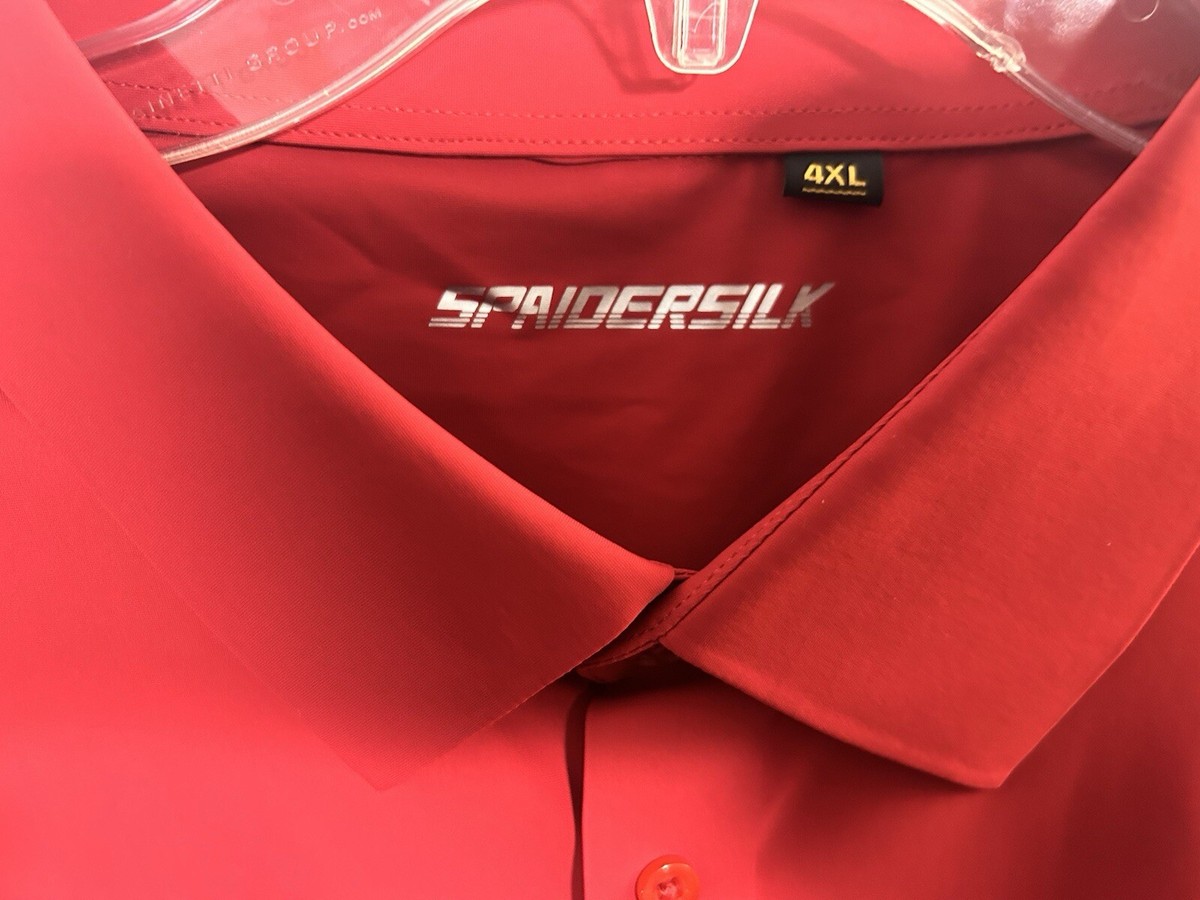 spaidersilk dress shirt Spaidersilk Big & Tall Red Button Up Dress Shirt, 4XL, Stretchy Material  New