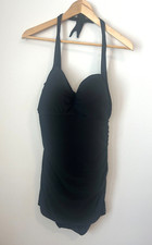Woman Size 16 SWIMSUIT One Piece Black Halter Tummy Control