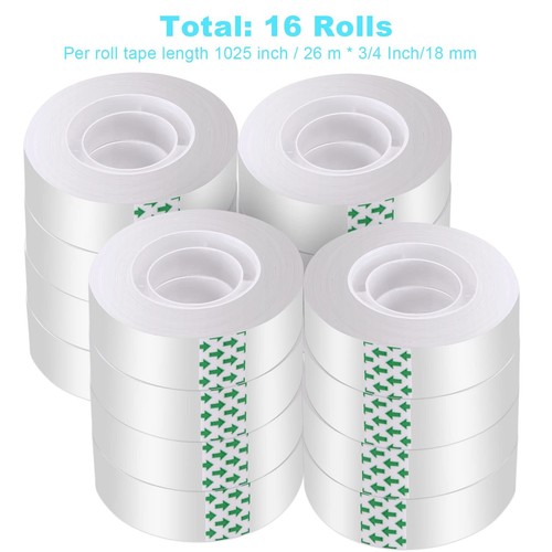 Clear Transparent Tape Rolls 3/4" x 1000" Dispenser Refill 16 Tape Rolls Scotch - Picture 10 of 11