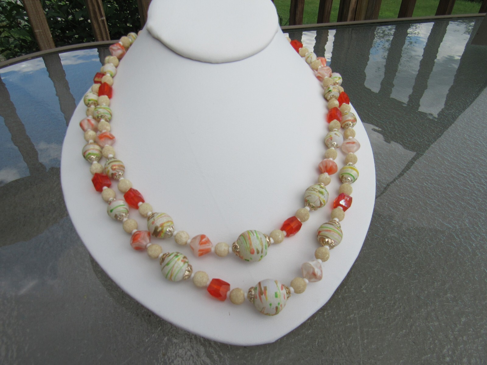 Vintage Japan Beautiful Double Strand Beaded Necklace - Gem