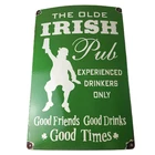 Vintage Olde Irish Pub Sign - Large Bar Diner Porcelain Shamrock Gas Pump Sign