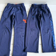 Under Armour Lot of 2 Boy s Fleece Lined Relaxed Fit Joggers Size Small READ