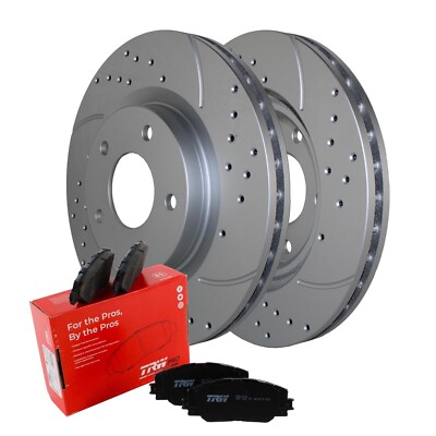 Front Brake Kit 294mm Drilled Rotors TRW Ceramic Pad For Sebring Caliber Patriot