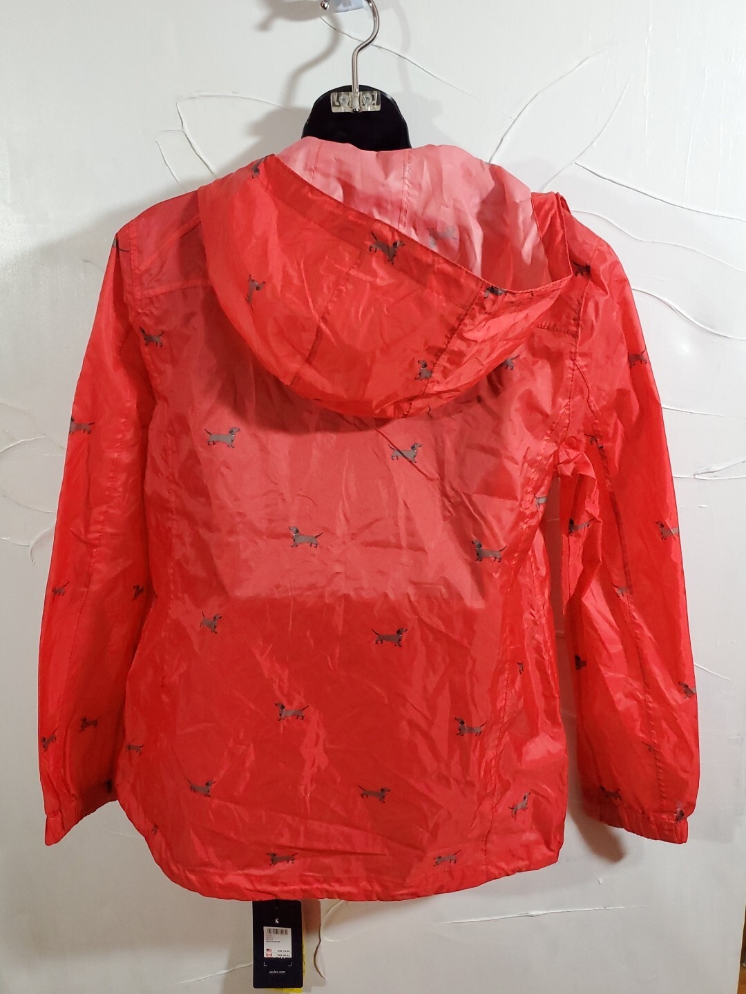 Joules Right As Rain Collection Small Daschund Red Hood Zips Pockets Windbreaker image 8