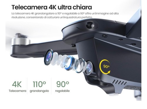 Drone Holy Stone HS175D, Telecamera UHD 4K, 5GHz WiFi FPV, GPS AUTO, 2 batterie. - Imagen 8 de 20