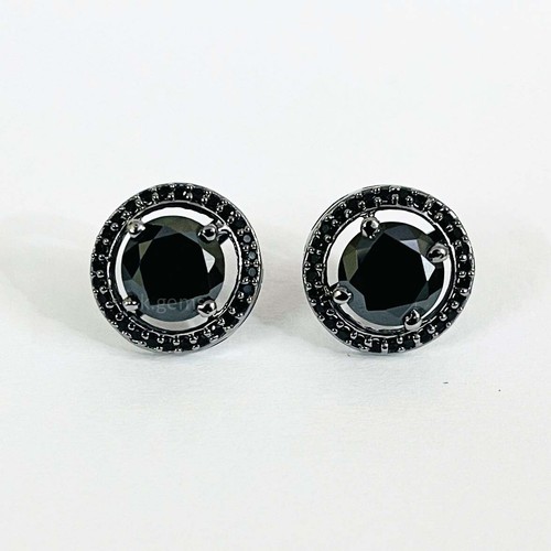 Boucles D'oreilles Clous Homme – Diamant Simulé, Or Jaune, Rond, 9 Mm