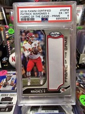 2018 Certified Patrick Mahomes Fabric Of The Game - PRIME /15 2nd year!  Pop. 1