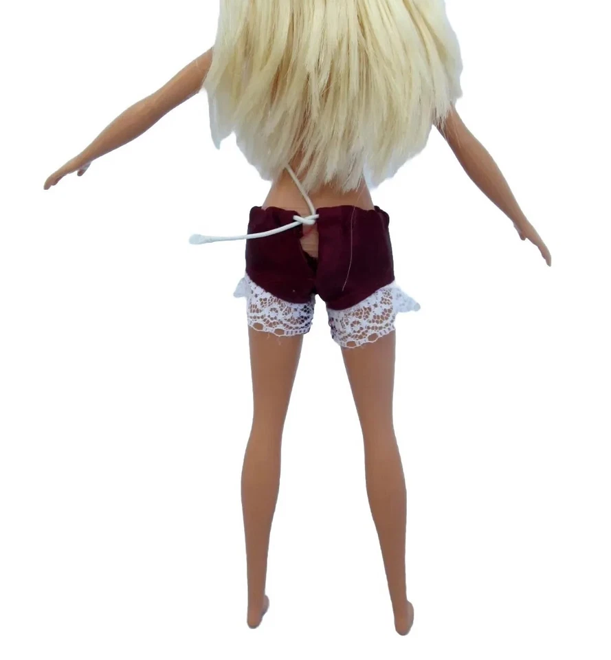 Lingerie Nightwear Maroon Shorts Panties Outfit Fits 11.5" Girl Fashion Doll 1:6 - Image 3 of 4