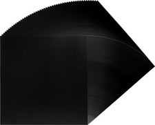 50 12" Record Jackets - Glossy Black Vinyl LP Replacement Album Covers 12JWBK