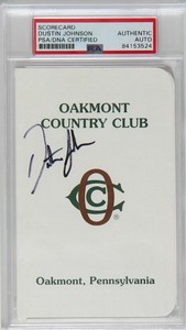 scorecard oakmont dustin psa signed johnson hand open