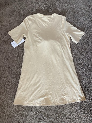 Lululemon Cotton Wrap Front T-Shirt Dress Prosecco Yellow Size 10 NWT Stretch - Picture 7 of 12