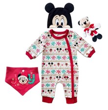 Disney Store Mickey Mouse Holiday Gift Set for Baby Sz 3-6 Months NEW