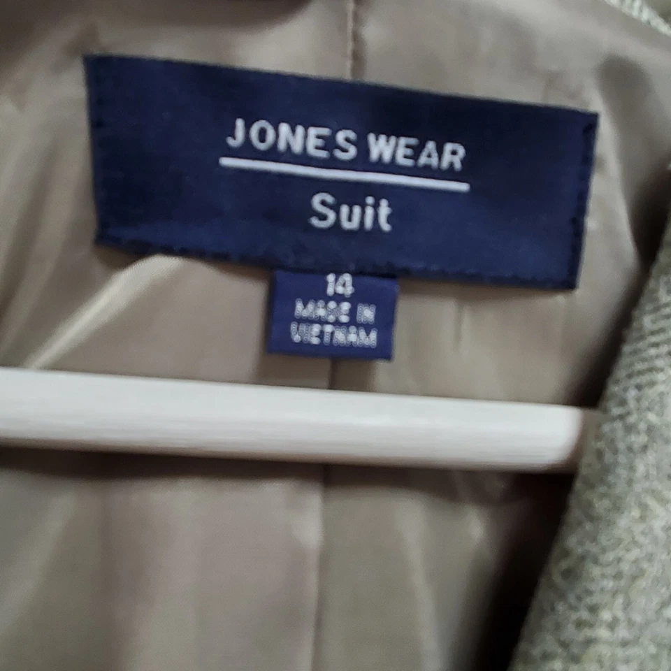 Jones Wear Falda Traje Mujer 14 Verde Gris Negocios Carrera Oficina Academia Foto 4 de 4