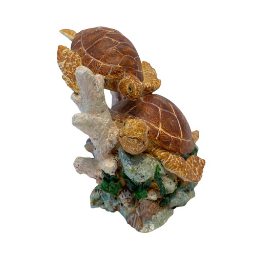 Vintage Oceana Loggerhead Sea Turtle Ocean Coral Figurine Russ Berrie Resin 4" H - Picture 6 of 7