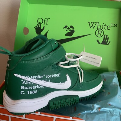 Size 9 - Nike Air Force 1 Mid SP x Off-White Pine Green | eBay