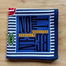 HANDKERCHIEF VINTAGE ART STRIPED SPORTS POCKET SQUARE MEN'S COTTON 18" A1026