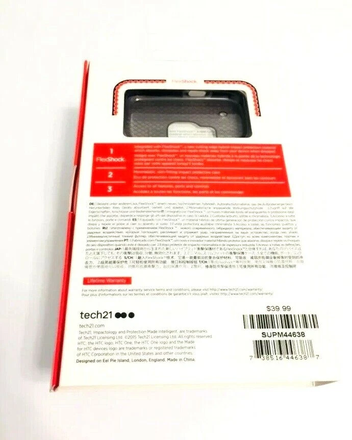 Tech 21 Evo Check FlexShock Case/Cover For HTC One M9  in CLEAR/BLACK Colors - Image 3 of 4