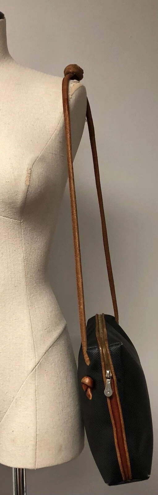 BOTTEGA VENETA VNTG MARCO POLO NERO MARRONE FOTOCAMERA TRACOLLA BORSA MEDIA