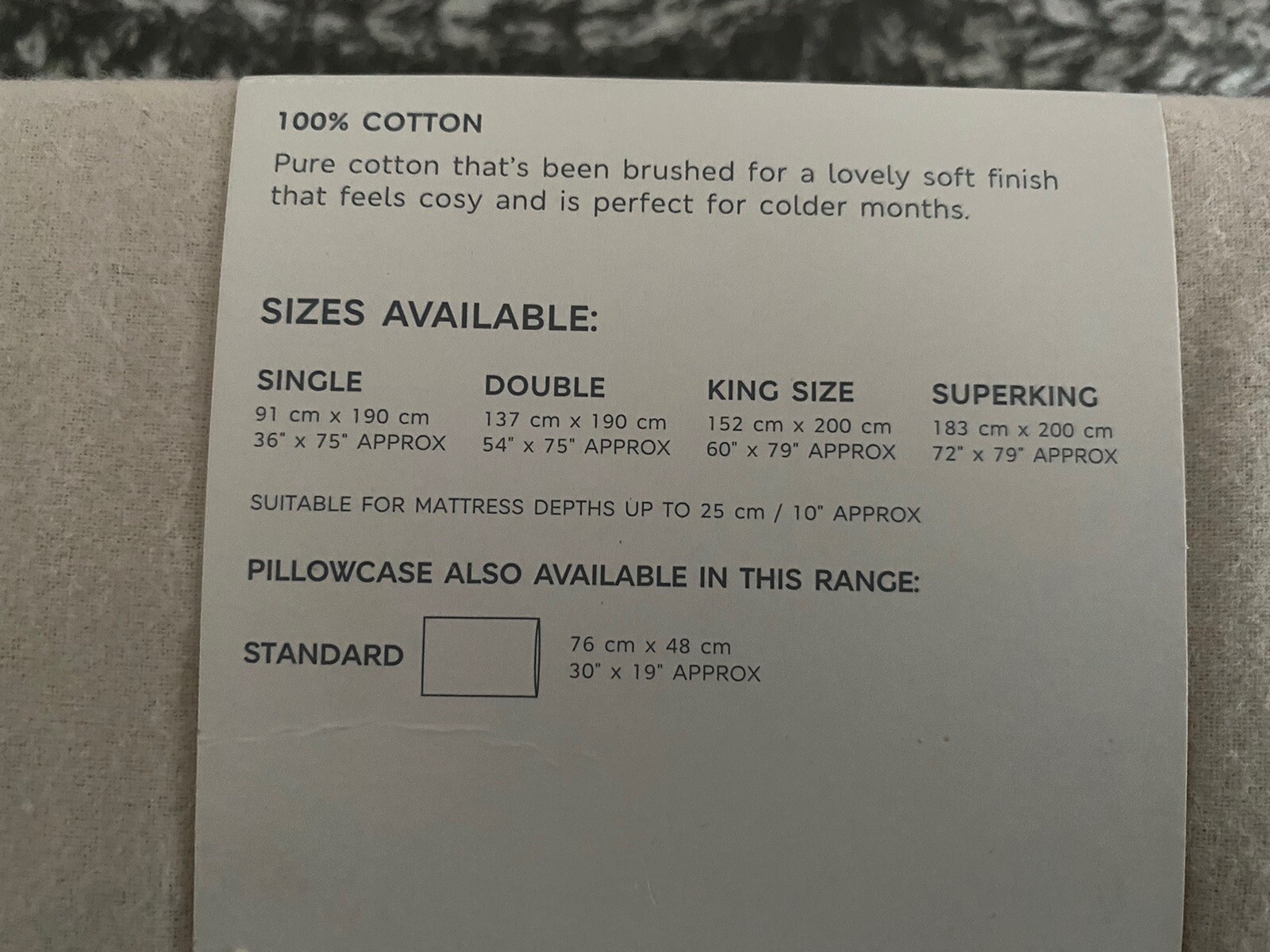 M&S New Sand/beige Brushed Cotton King Size Fitted Sheet 25cm Depth eBay