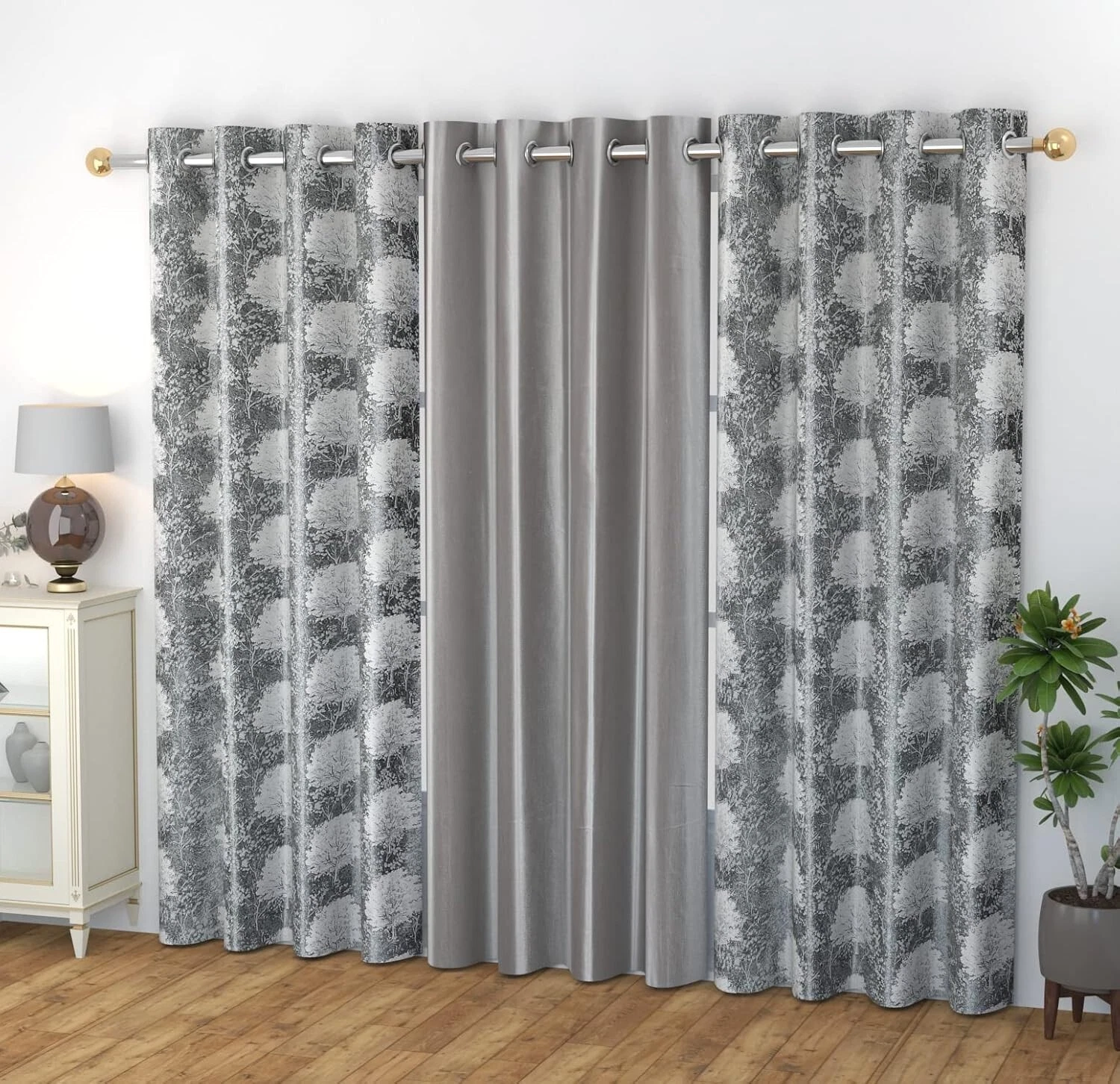New 3 Piece Window Curtain Set - 5 feet