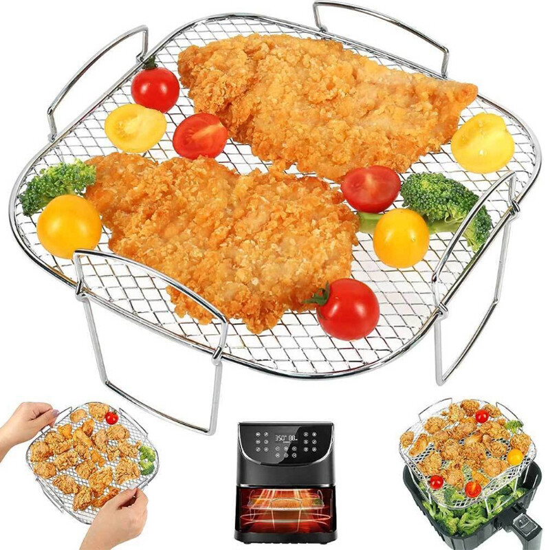 Quadrat Rack Quadrat Air Fryer Grillrost Zubehör Edelstahl Heißluftfritteuse Rack ...