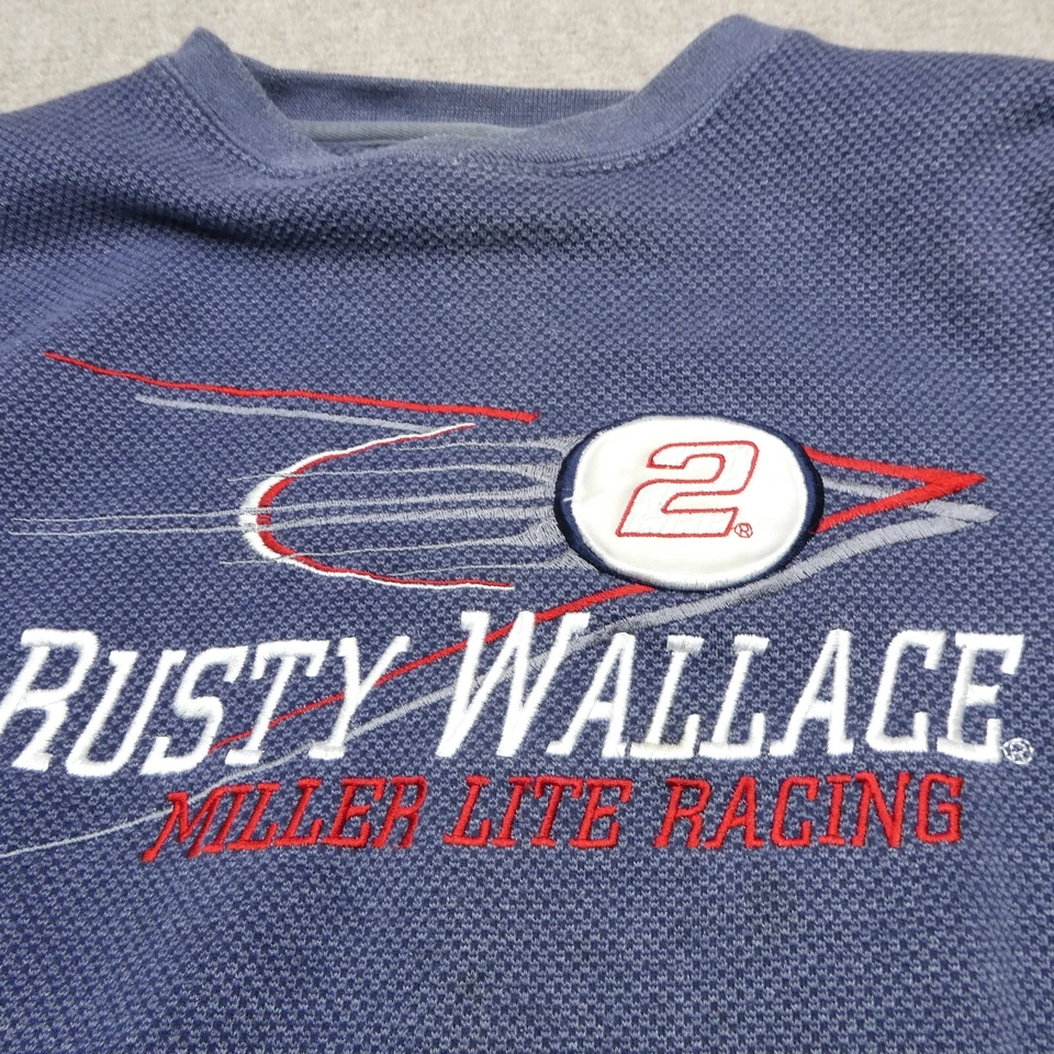 Camisa Rusty Wallace Miller Lite Racing Chase Auténtica Adulto L Azul Manga Larga Foto 3 de 4