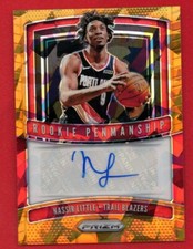 Nassir Little 2019-20 Panini Prizm Rookie Penmanship Prizms Orange Ice
