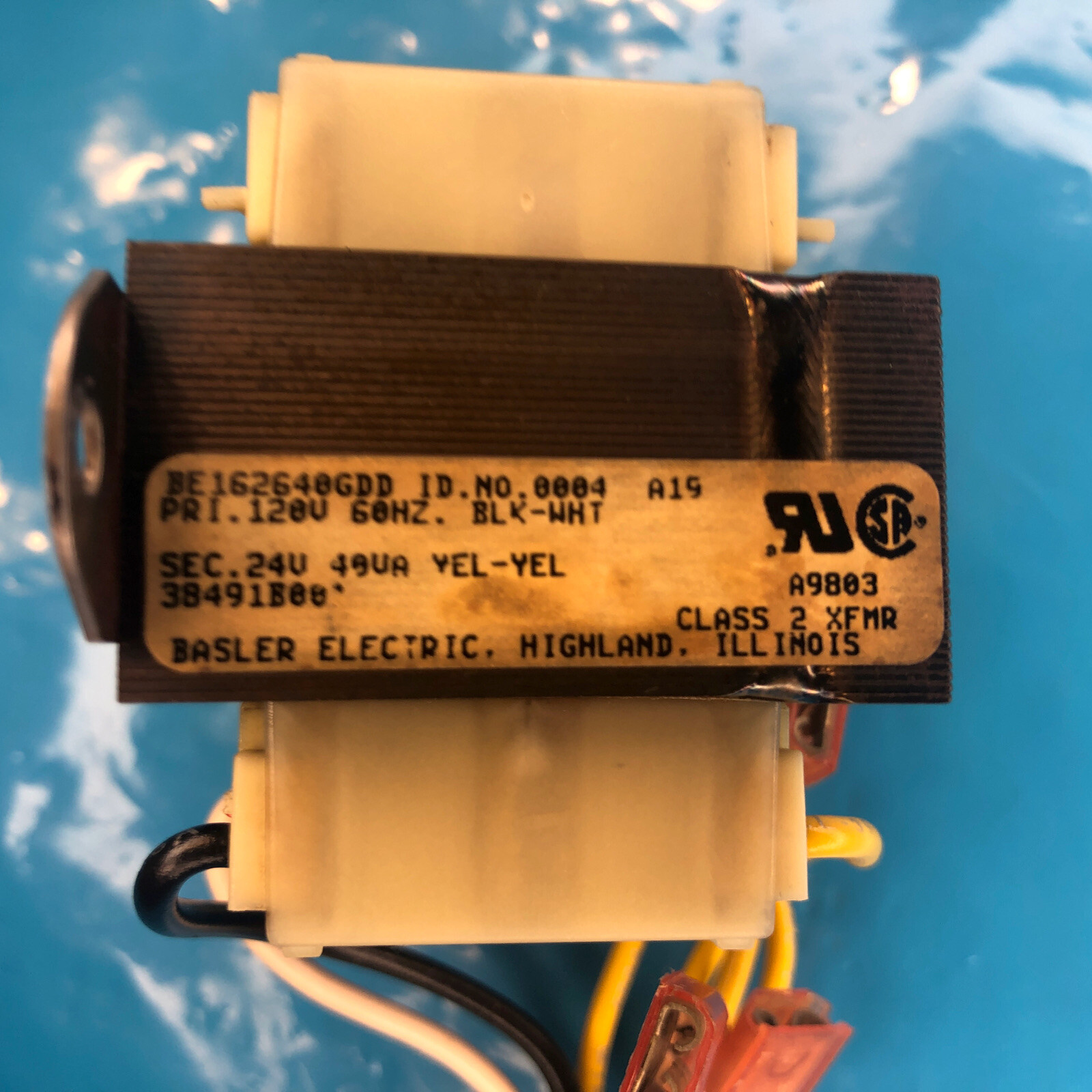 Basler Electric BE112640GDD Furnace Transformer 38491B00 (0004) A15 Box