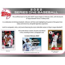 2022 Topps Series 1 Baseball Hobby HTA Jumbo Box Factory Sealed 22TOB1-J