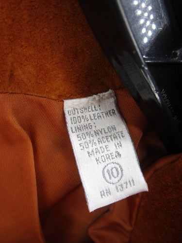 VINTAGE Lord & Taylor Jacket Women 10 Brown Leather Blazer Coat Shoulder Pads * - Picture 10 of 11