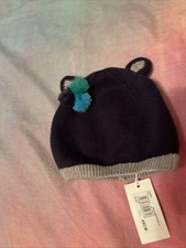 Catimini baby knit  beanie with ears,navy,sma...