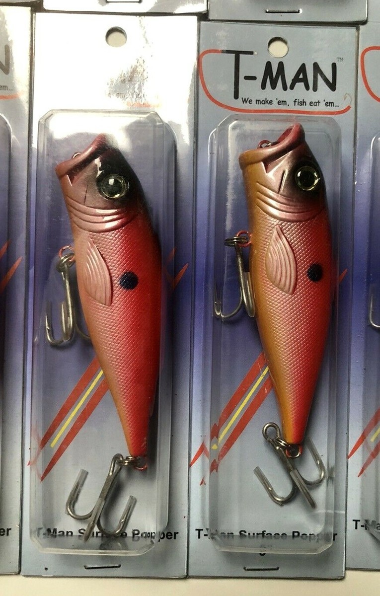5" Surface Popper Fishing Lures Lot of 10 Bass Stripers Bluefish T-Man Tackle | eBay 5" Surface Popper Fishing Lures Lot of 10 Bass Stripers Bluefish T-Man Tackle | eBay