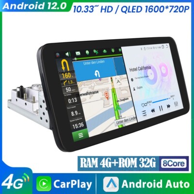 10.33 inch Android 8Core Car Stereo 1 DIN GPS WIFI DSP Rotatable Screen 4GB+32GB