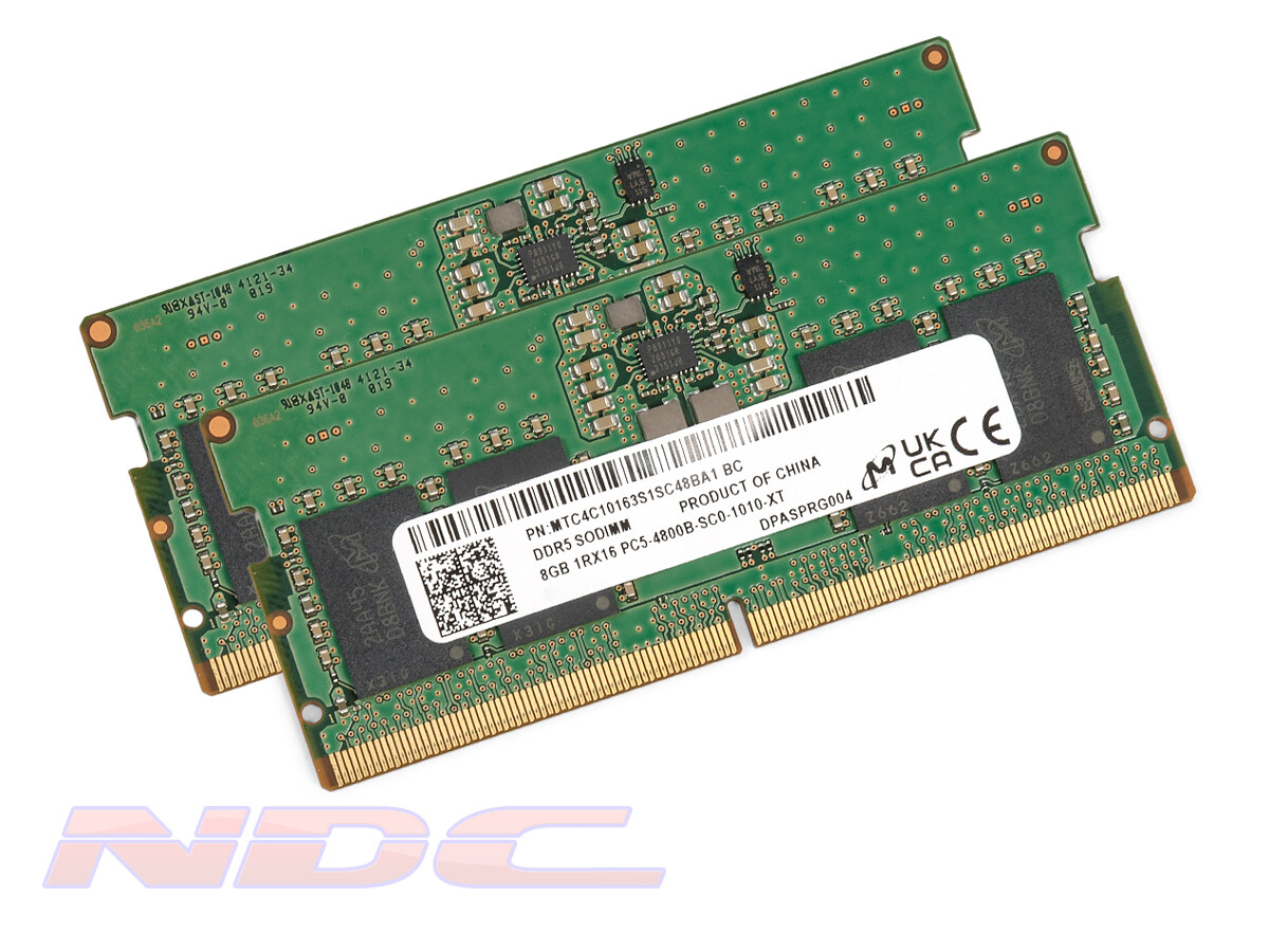 16GB(8GB×2) DDR5-4800MHz Micron NEW Mircon 16GB (2 x 8GB) DDR5 4800Mhz SO-DIMM RAM Kit for Laptop