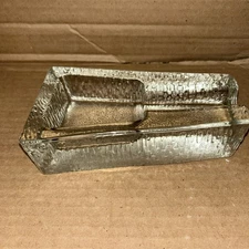 Vtg Large 8” Glass Cigar Ashtray Heavy 4 Wide Slots Smooth Base