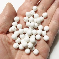 Morezmore M00700-50 50pc White Beads 8mm Animatable Stop Motion Puppet Eyes